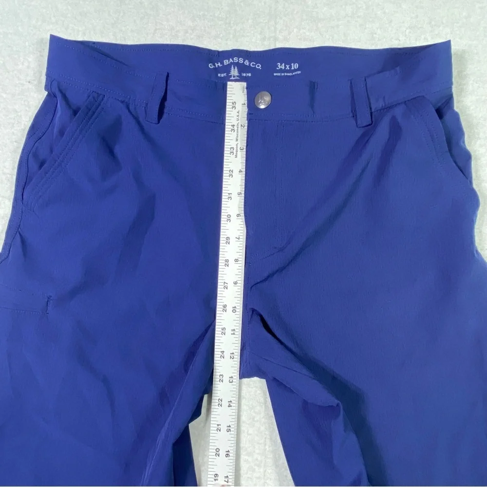 G.H. BASS & CO Chino Cargo Slack Shorts Men's W34 Navy Blue Lightweight Outdoor